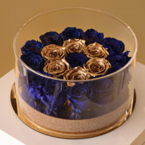 Round Golden Box - Blue & Gold